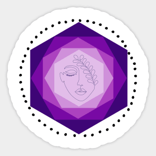 purple line face Sticker
